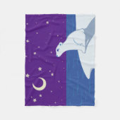 白くまのカブスの星を眺める芸術 フリースブランケット (正面)