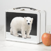 白くまのカブスの絵画-元の野性生物の芸術 メタルランチボックス (インサイチュ)