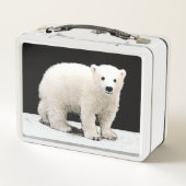 白くまのカブスの絵画-元の野性生物の芸術 メタルランチボックス (裏面)
