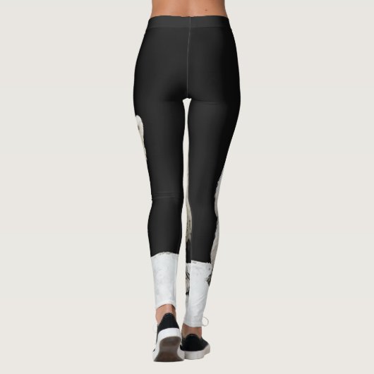 白くまのカブスの絵画-元の野性生物の芸術 レギンス (裏面)