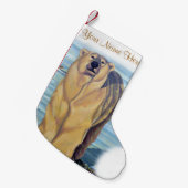 白くまのクリスマスのストッキングカスタムなくまのストッキング スモールクリスマスストッキング (正面 (吊り時))