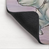 白くまのスケッチに乗っている漫画の女の子の子供 マウスパッド (コーナー)