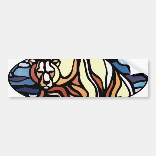 白くまのバンパーステッカーのカナダの野性生物のギフト バンパーステッカー (正面)