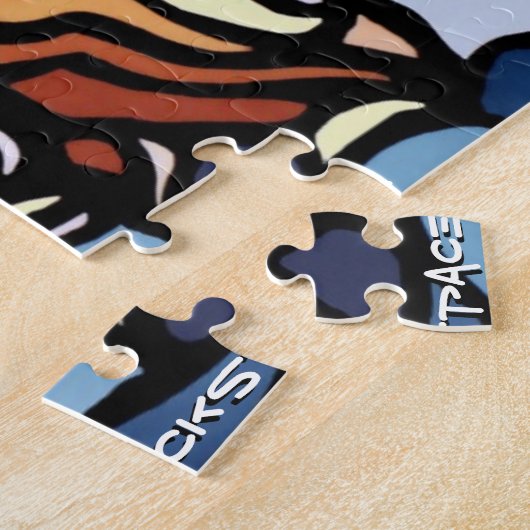 白くまのパズルのパーソナライズな白くまの芸術のギフト ジグソーパズル (側面)