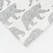 白くまのベビーの灰色のミニマルな子供部屋のベビーブランケット フリースブランケット (角)