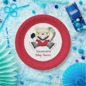 白くまのホッケー選手のカスタムな紙皿 ペーパープレート (パーティー)