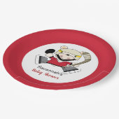 白くまのホッケー選手のカスタムな紙皿 ペーパープレート (アングル)