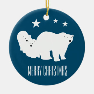 白くまのメリークリスマスのオーナメントの装飾 セラミックオーナメント