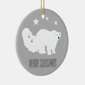 白くまのメリークリスマスのオーナメントの装飾 セラミックオーナメント (右)