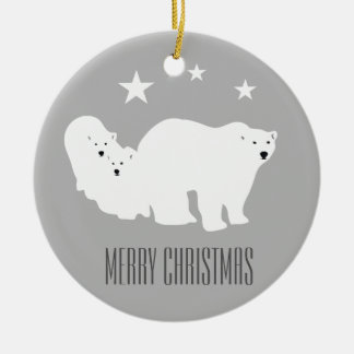 白くまのメリークリスマスのオーナメントの装飾 セラミックオーナメント