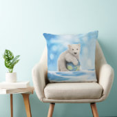 白くまの北極世界の枕 クッション (椅子)