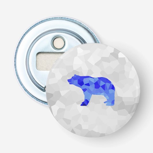 白くまの幾何学的な冬のSnowyの青いブリザード 栓抜き (正面)