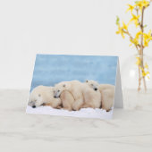 白くまの挨拶状 カード (黄色い花)