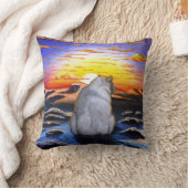 白くまの日没のクッション クッション (ブランケット)