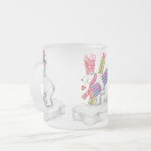 白くまの曇らされたマグ! フロストグラスマグカップ (正面左)