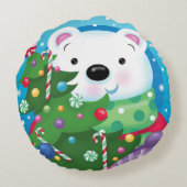 白くまの枕 ラウンドクッション (裏面)