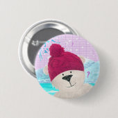 白くまの男 缶バッジ (正面&裏面)