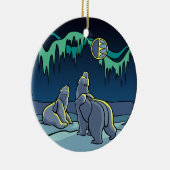 白くまの芸術のオーナメントくまの記念品くまのギフト セラミックオーナメント (右)