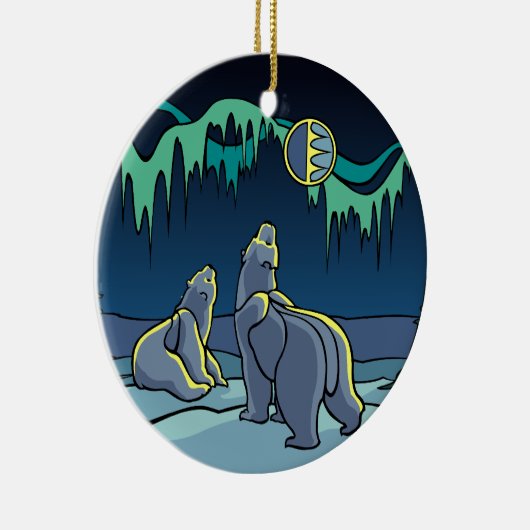 白くまの芸術のオーナメントくまの記念品くまのギフト セラミックオーナメント (右)