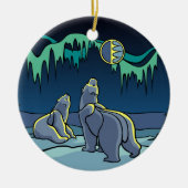 白くまの芸術のオーナメントくまの記念品くまのギフト セラミックオーナメント (正面)