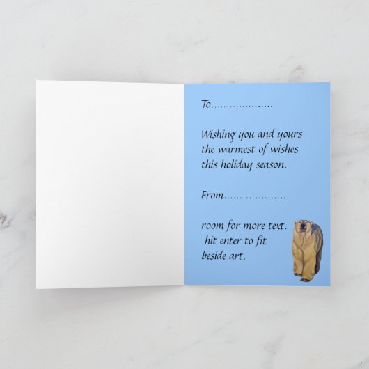 白くまの芸術はカスタムな野性生物の芸術カードを梳きます シーズンカード (内部)