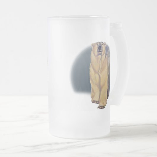 白くまの芸術ビールガラスの野性生物の芸術くまのマグ フロストグラスビールジョッキ (正面右)