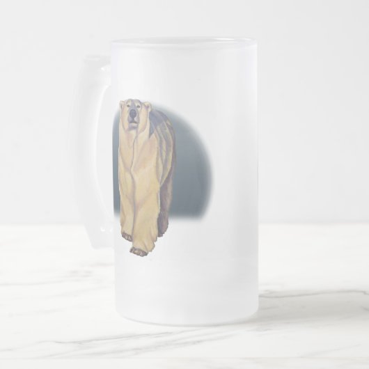 白くまの芸術ビールガラスの野性生物の芸術くまのマグ フロストグラスビールジョッキ (正面左)