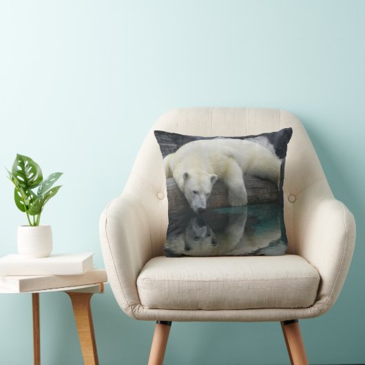 白くまの装飾用クッション。 野性生物の写真撮影 クッション (椅子)