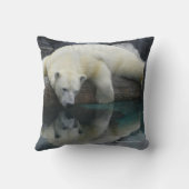 白くまの装飾用クッション。 野性生物の写真撮影 クッション (裏面)