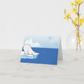 白くまの遊ぶこと カード (黄色い花)