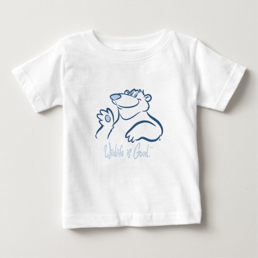 白くまの野生のスマイル ベビーTシャツ (正面)