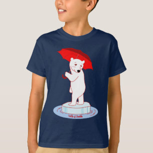 白くまは傘の落書きの芸術のTシャツを必要とします Tシャツ