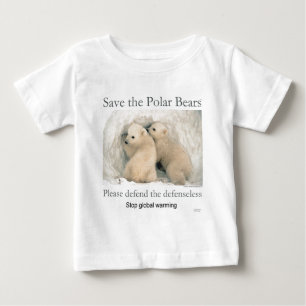 白くまを救って下さい ベビーTシャツ