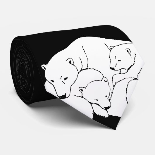 白くま及びカブスのタイの野性生物の芸術のタイ/ネクタイ ネクタイ (ロール)