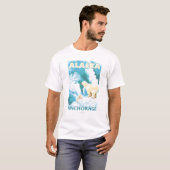 白くま及びカブス-アンカレッジ、アラスカ Tシャツ (正面フル)