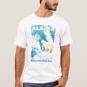 白くま及びカブス- Denaliの国立公園、アラスカ Tシャツ (正面)