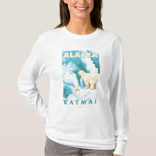 白くま及びカブス- Katmai、アラスカ Tシャツ