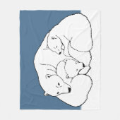 白くま毛布の母及び小熊対の毛布 フリースブランケット (正面)