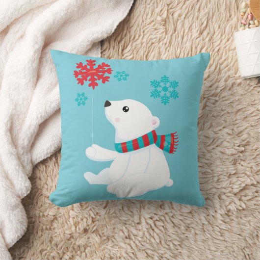 白くま|の休日のクリスマス クッション (ブランケット)