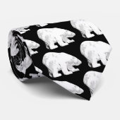 白くま、黒い背景(6) ネクタイ (ロール)