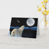 白くまIIの挨拶状の捜索 カード (黄色い花)