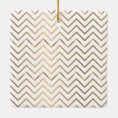 白くエレガントな休日の応援のフェイクな金ゴールドの写真 セラミックオーナメント (裏面)