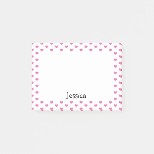 白くガーリーな一流のポスト・イットのかわいいピンクのハート ポストイット (正面)