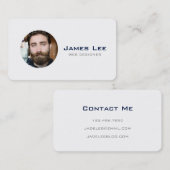 白くシンプルでモダンな写真の円をきれいにして下さい 名刺 (正面/裏面)