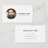 白くシンプルでモダンな写真の円をきれいにして下さい 名刺 (正面/裏面)