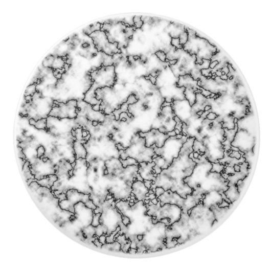 白くフェイクな大理石の陶磁器のノブ セラミックノブ (正面)