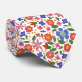 白くユニセックスなネクタイのシックな民芸のスタイルの花柄 ネクタイ (ロール)