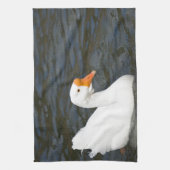 白く中国のなガチョウ キッチンタオル (縦)