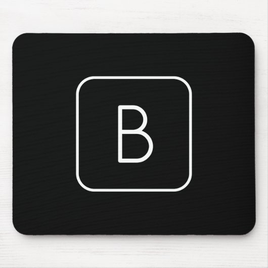 白く及び黒いモダンによってスタイルを作られる最初のモノグラム| マウスパッド (正面)