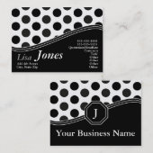 白く及び黒いモノグラムの名刺 名刺 (正面/裏面)